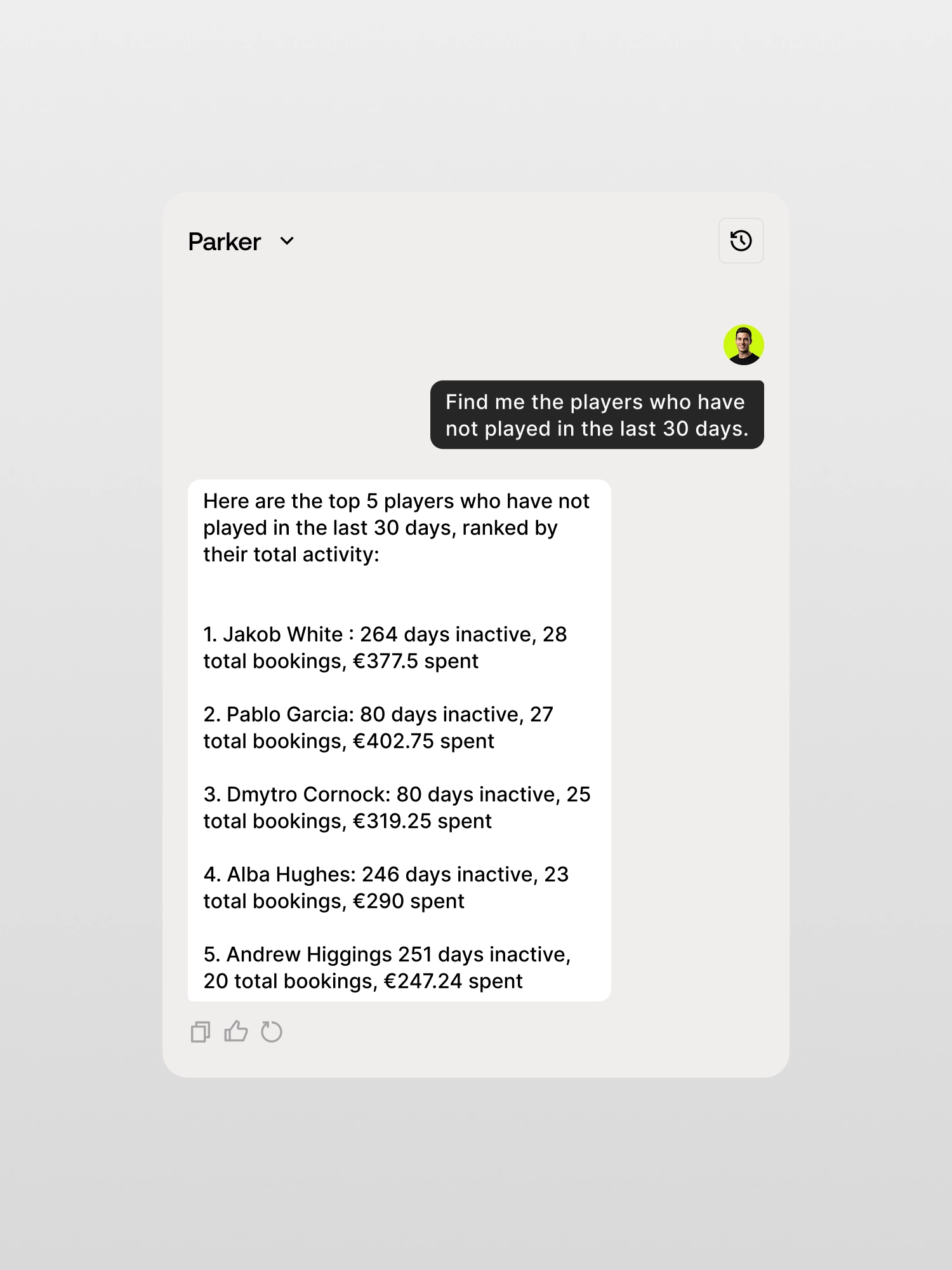 Parker AI conversation