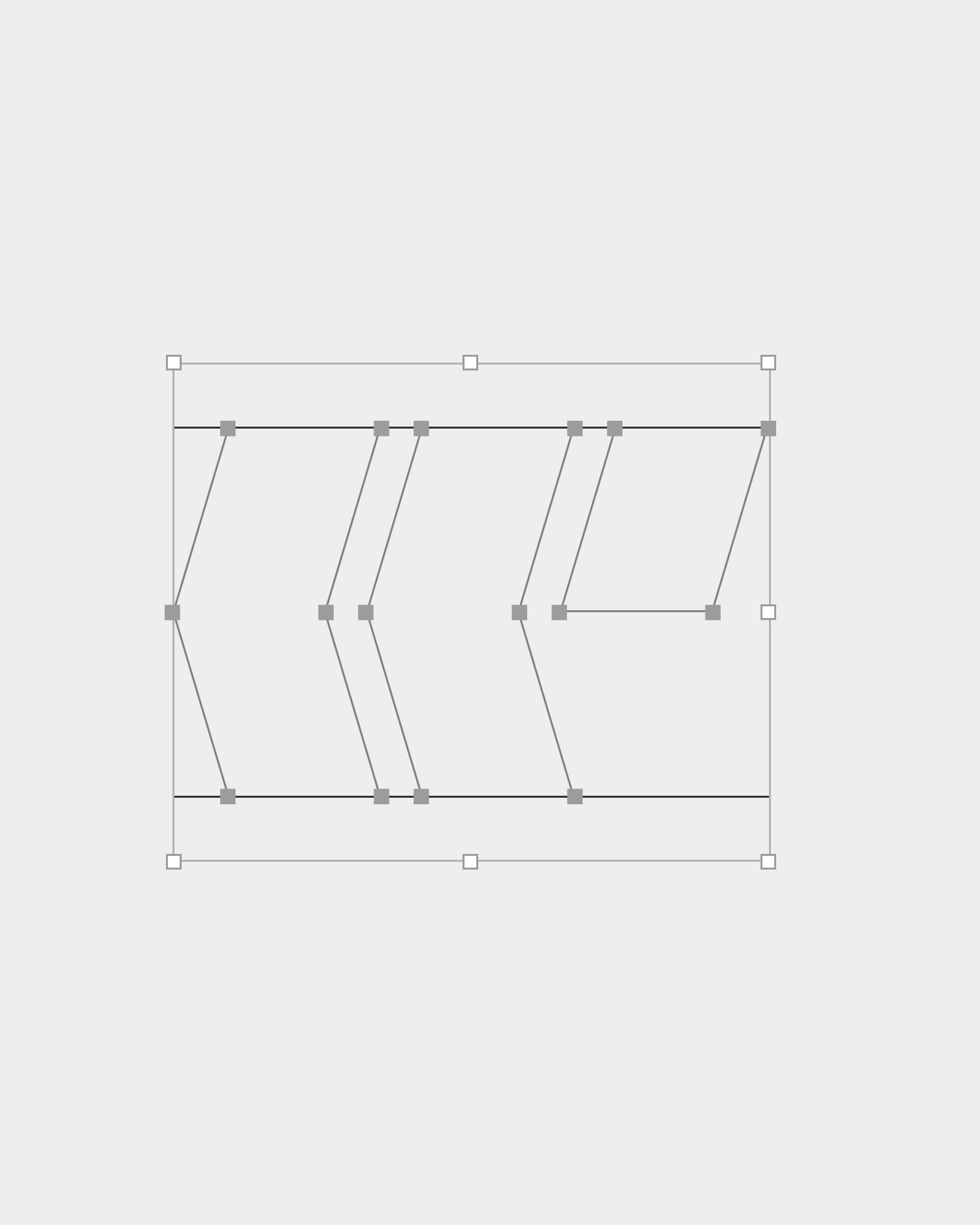 Logo and chevron mark construction grid