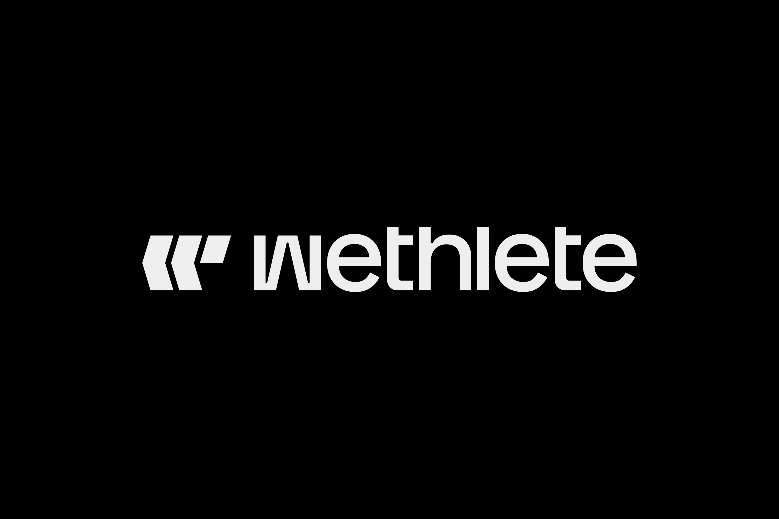 Wethlete full logo lockup with triple chevron mark