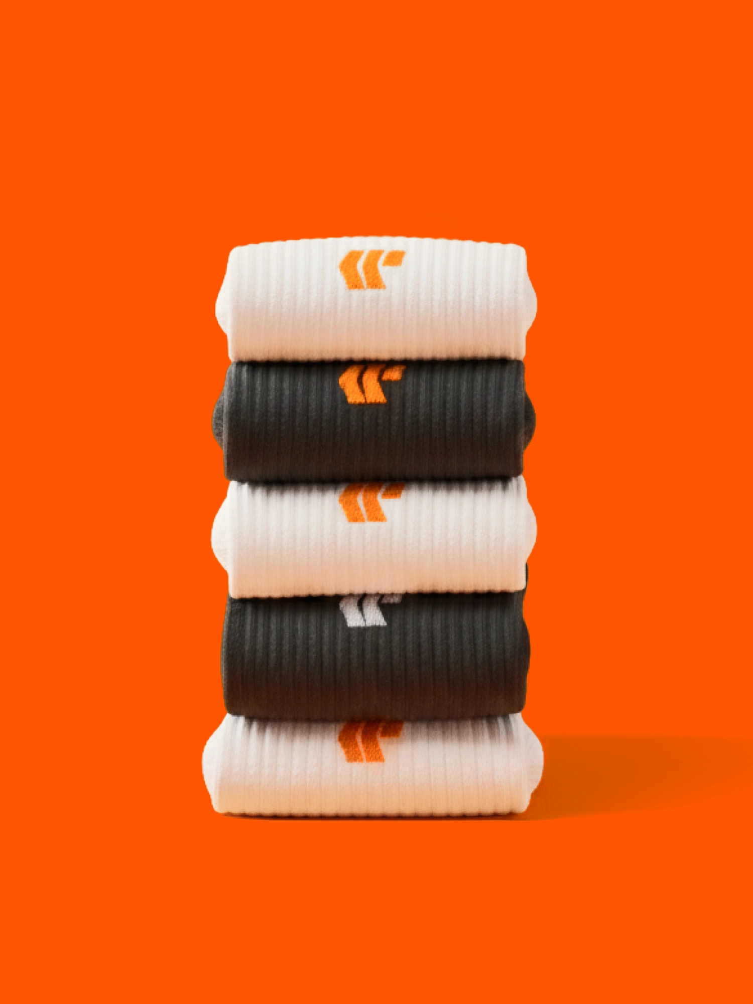 Wesocks Flowline stacked product shot on orange