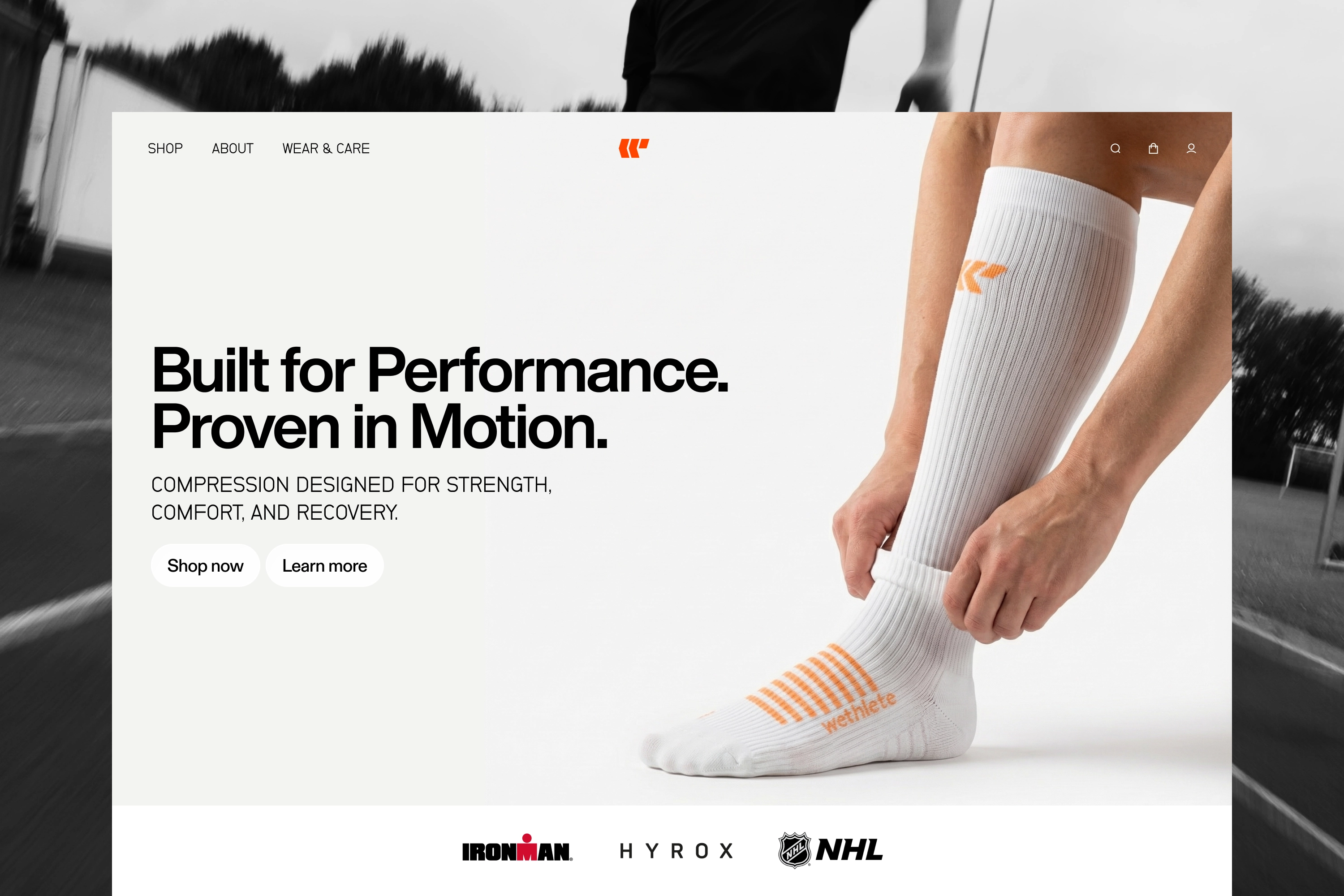 Wethlete landing page mockup